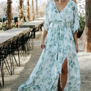 Baltic Born Sage Bridesmaids dress | Kia Kimono Maxi Dress | Medium